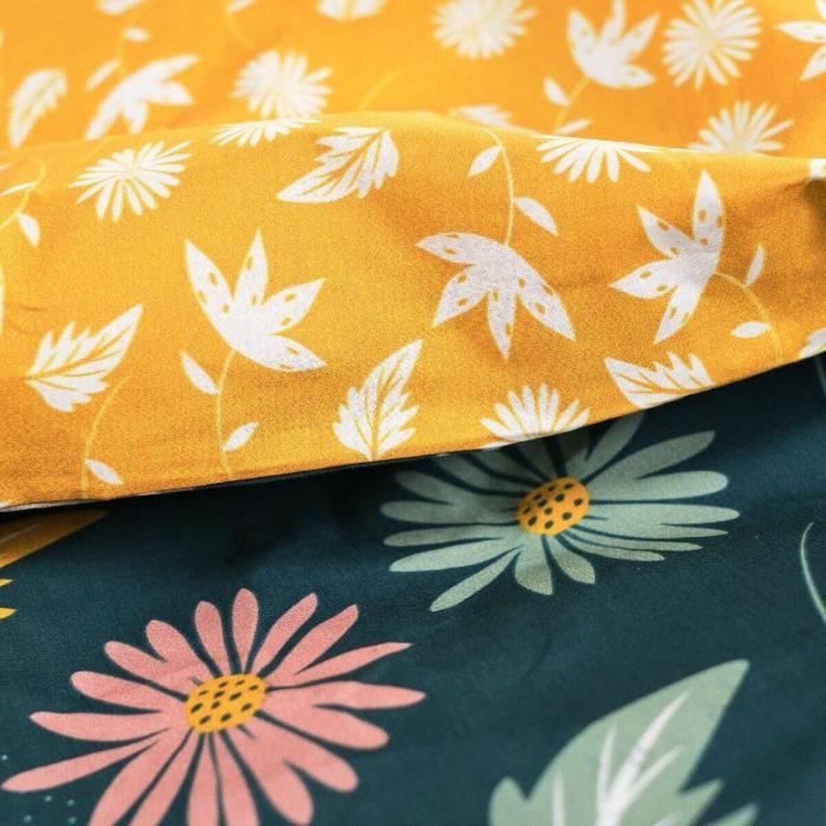 Duvet cover set TODAY Yellow 240 x 220 cm 3 Pieces-1