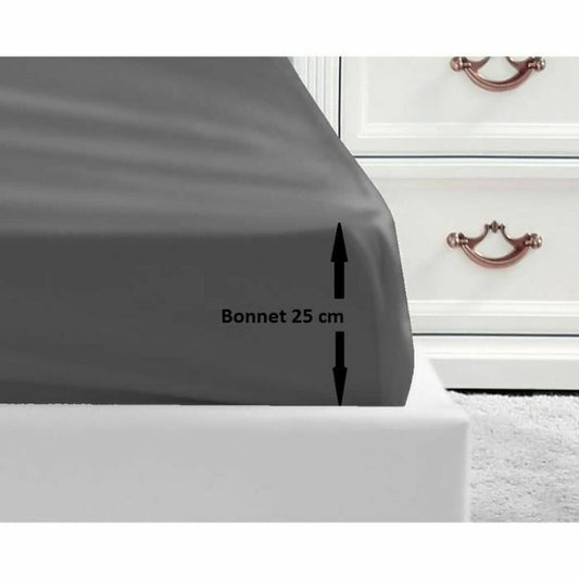 Fitted bottom sheet Lovely Home Grey Dark grey 180 x 200 180 x 200 cm-0