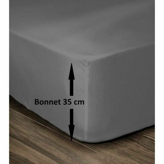 Fitted bottom sheet Lovely Home 180 x 200 Dark grey 180 x 200 cm (Double bed)-0