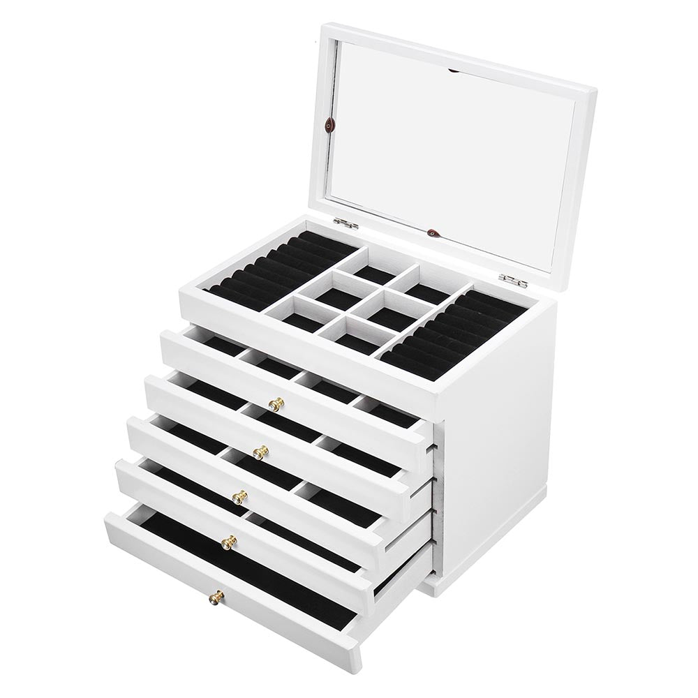 6 rekeszes ékszertartó, fehér-4