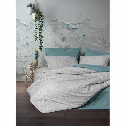 Duvet cover set Blue White 220 x 240 cm-0
