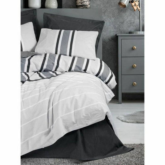 Duvet cover set White Grey 220 x 240 cm-2