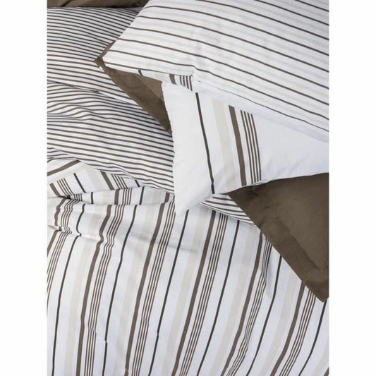 Duvet cover set White Brown 220 x 240 cm-2