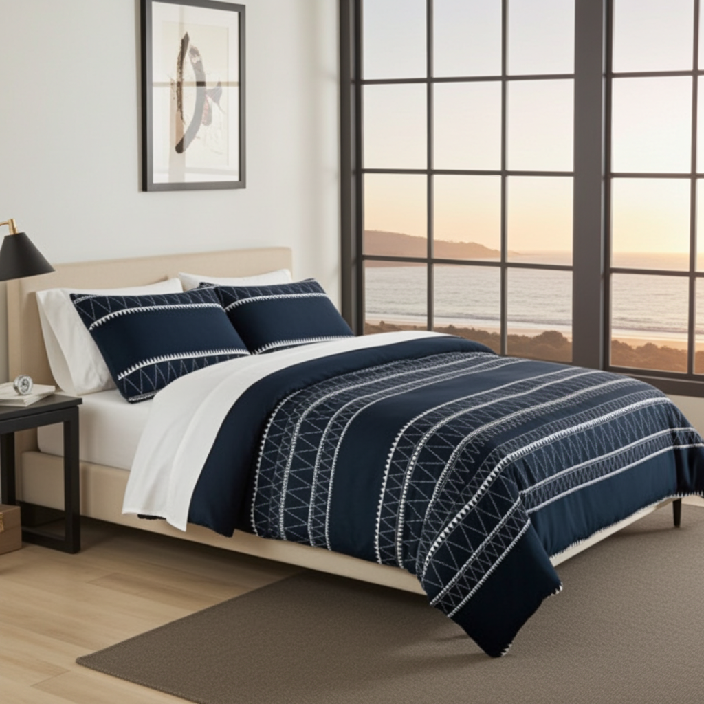 Bäddset Bäddset ANDORA 3 delar – Tidlös lyx med klassiska ränder (150x200cm)