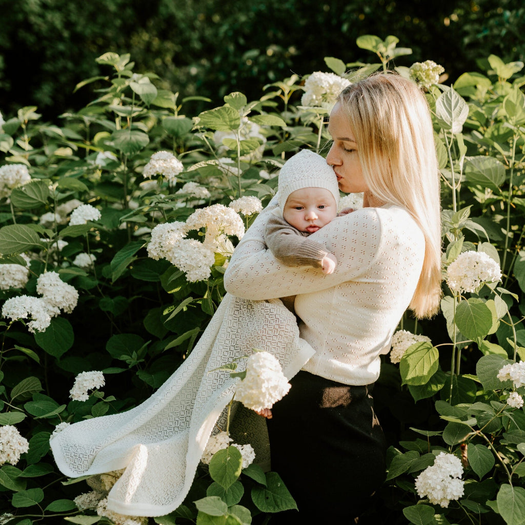 Babyfilt Babyfilt i merinoull DELIGHT – Mjukhet och trygghet för livets första stund (75 x 95 cm)