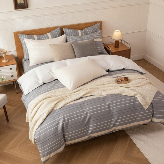 Bäddset Påslakanset CLAUDIA – Sofistikerad design i blått och grått (Flera storlekar)