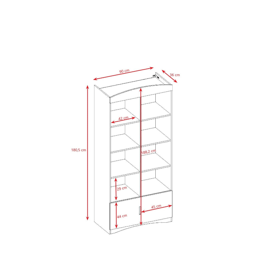 Bokhylla Bokhylla KLASSISK dubbel – Rymlig och tidlös förvaring i massivt trä (90 x 188 cm)