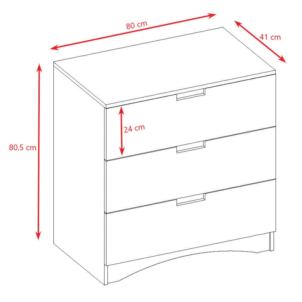 Byrå Byrå CHEST – Stilren och rymlig förvaring i tidlös vit finish (Bredd 80 cm)