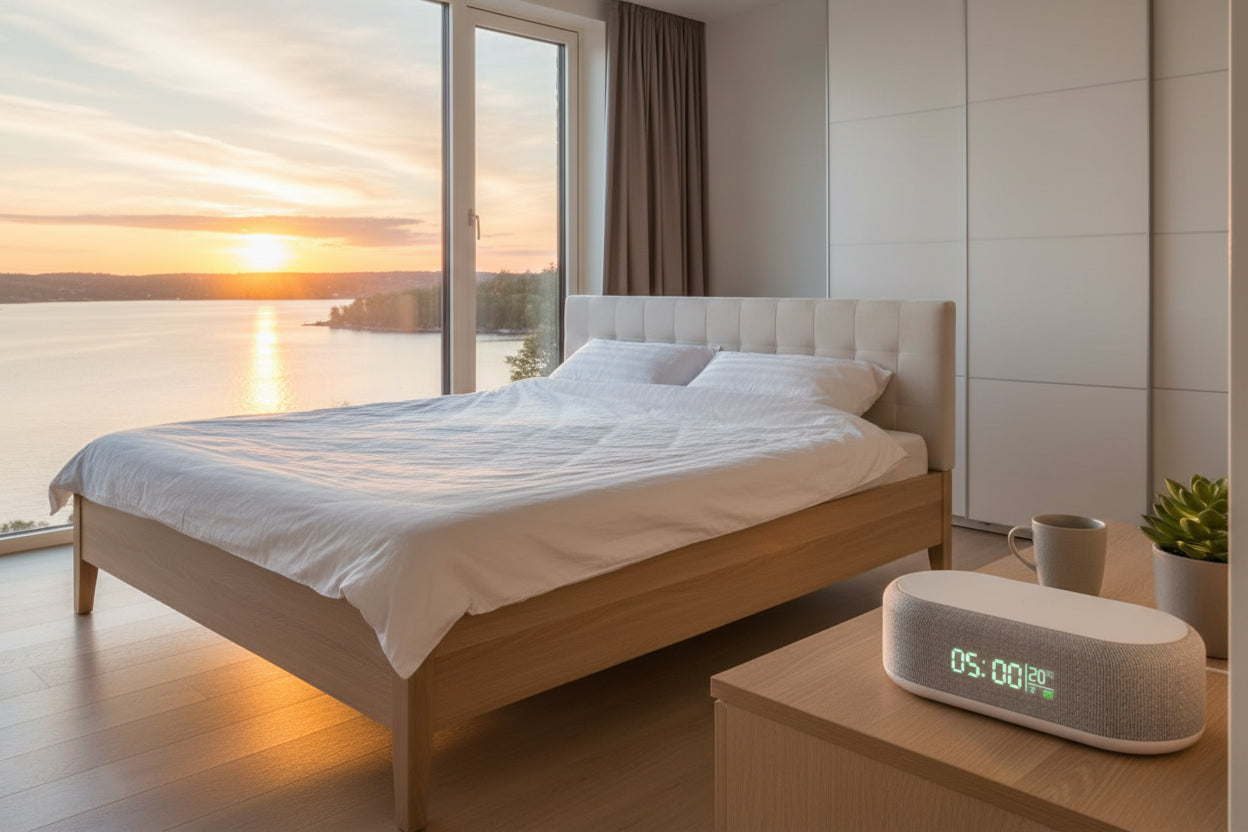 NUMBERS - Väckarklocka med trådlös laddning av mobiltelefonen