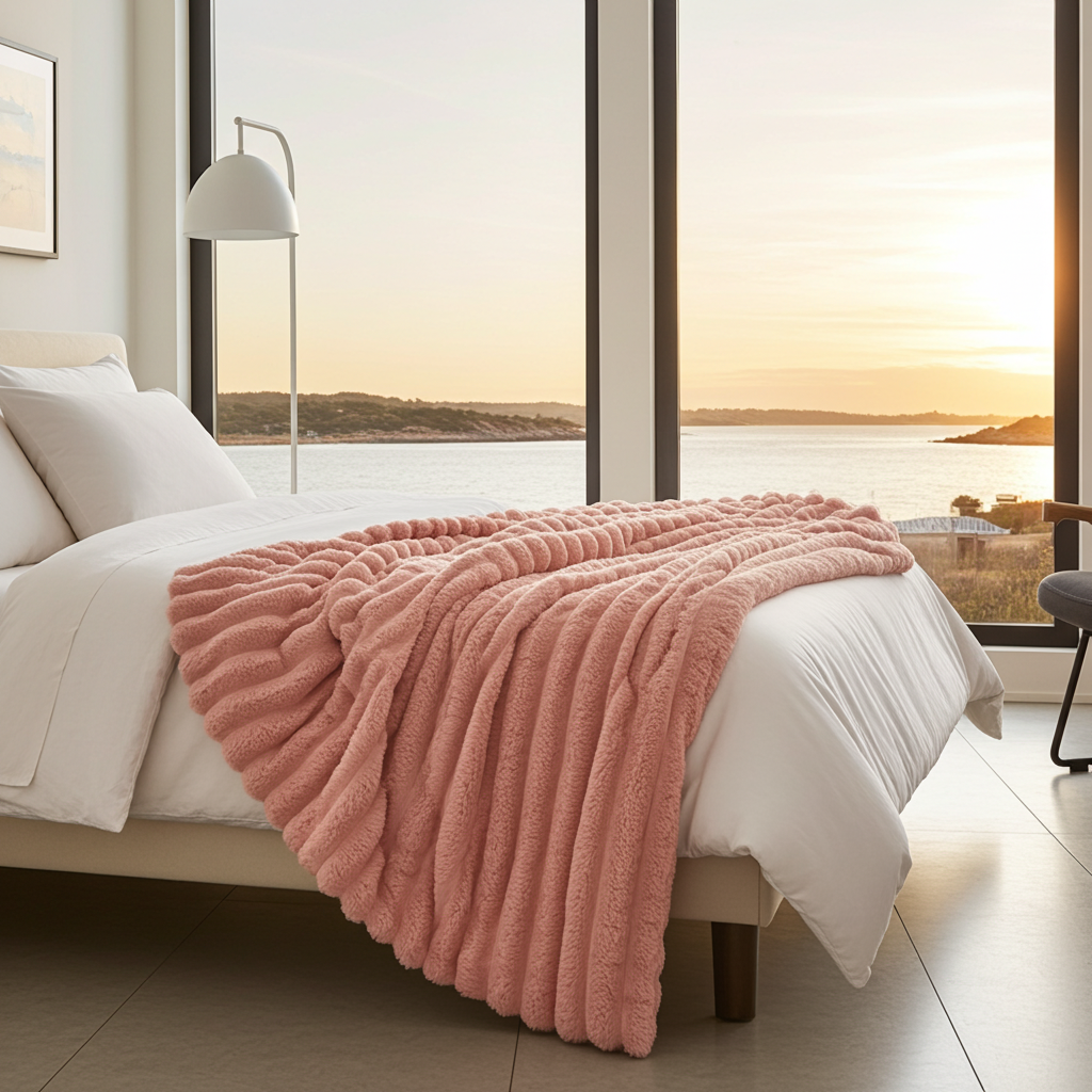 Överkast Filt RÄFFLAD – Mjuk och stilren filt med elegant struktur (Flera varianter)