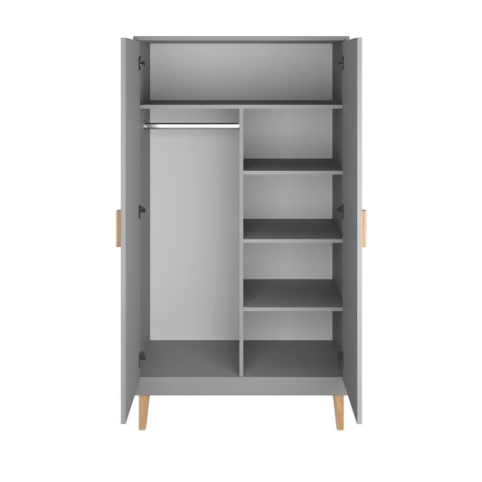 Garderob Garderob KUBI grå – Modern förvaring i skandinavisk design (100 x 184 cm)