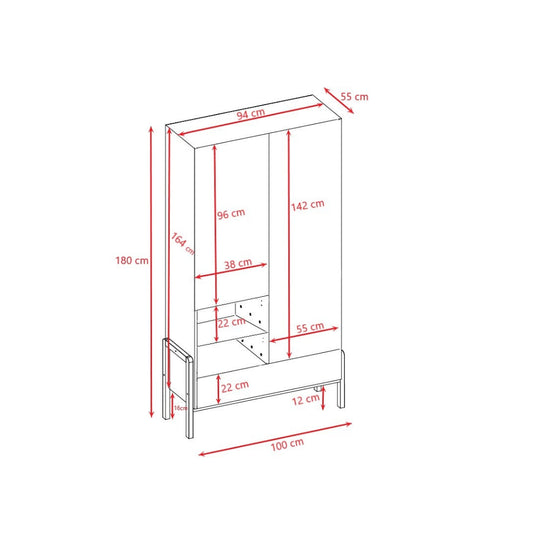 Garderob Garderob VIKTOR – Modern och rymlig förvaring i vit och ek (100 x 180 cm)