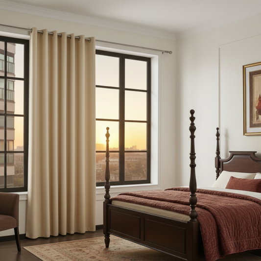 Gardiner Mörkläggningsgardin GONATT – Stilrena gardinlängder för ett mörkt sovrum