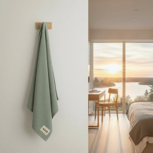 Handduk Linnehandduk MINT mintgrön – Tidlös lyx i stentvättat linne (75 x 145 cm)