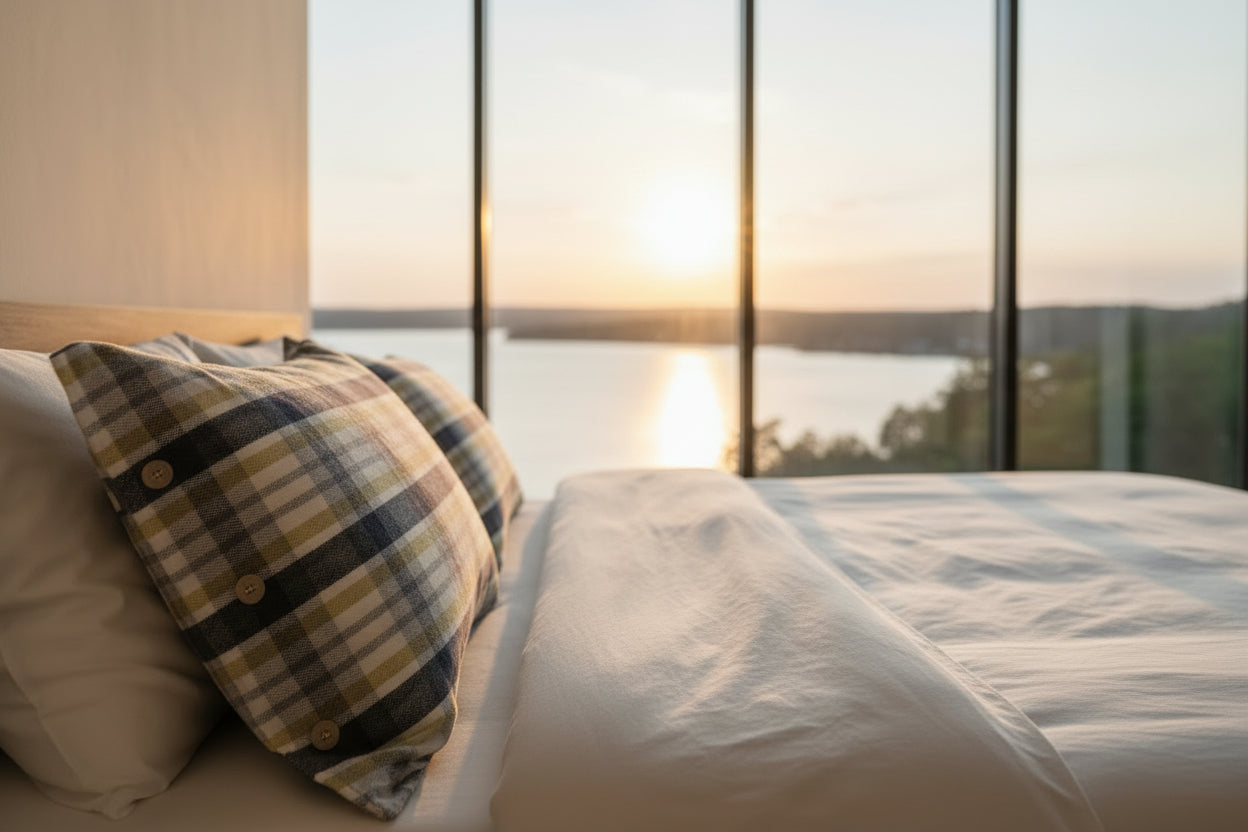 ROMA Örngottsset - Blågulrandig