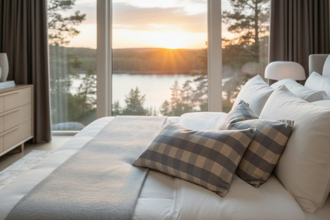 ROMA Örngottsset - Blåvitrutig