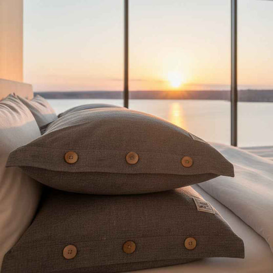 Kuddfodral Kuddfodral ROMA ljusblå – Stilrent och mjukt kuddfodral i linnekänsla 2-Pack (48x74 cm)