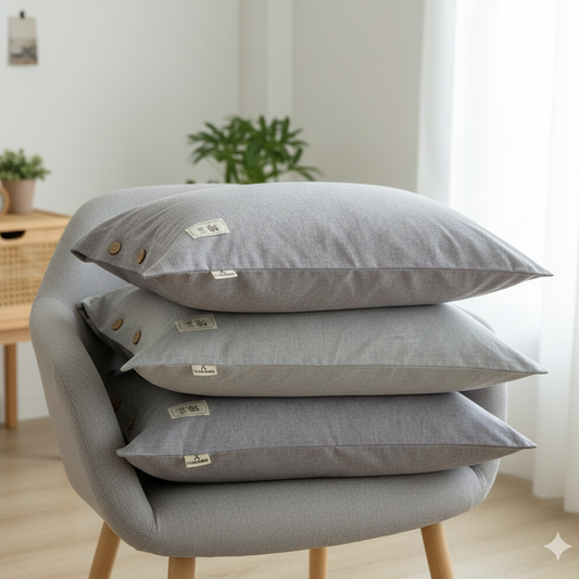 Kuddfodral Kuddfodral ROMA ljusblå – Stilrent och mjukt kuddfodral i linnekänsla 2-Pack (48x74 cm)