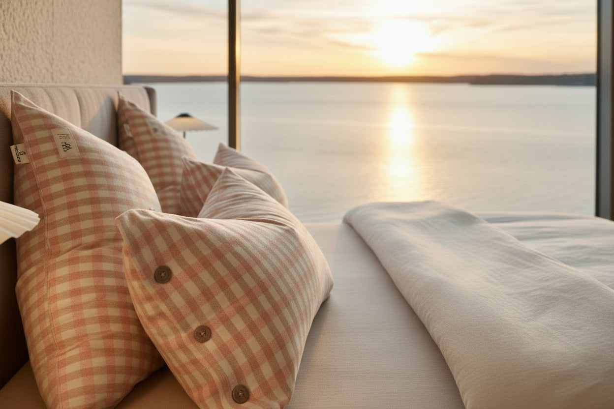 ROMA Örngottsset - Rosa vitrutig