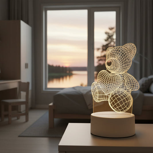 Lampa Nattlampa NATTBJÖRN – En trygg och mjuk ljuskälla för barnrummet