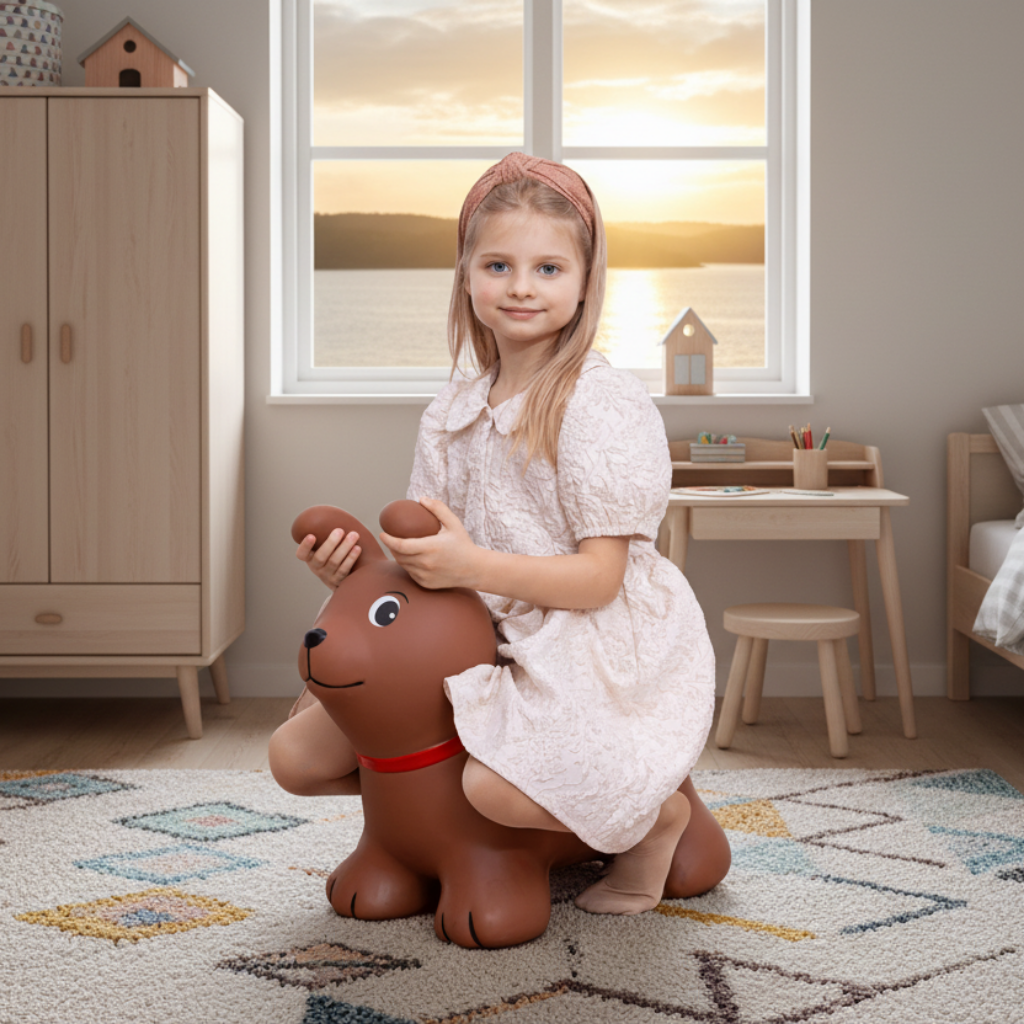 Babyleksaker Hoppleksak HOPPY hund – Lekfull rörelseglädje för barnrummet