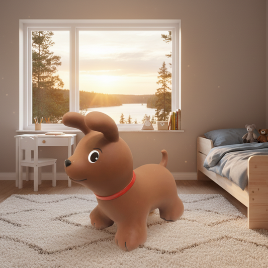 Babyleksaker Hoppleksak HOPPY hund – Lekfull rörelseglädje för barnrummet