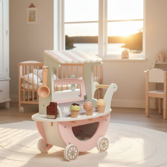 Leksaker Glassvagn i trä GLASS- Kreativ lekfullhet i svala färger