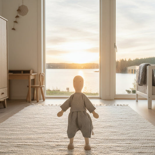 Leksaker Docka i trä KOMPIS – En klassisk lekkompis i naturmaterial