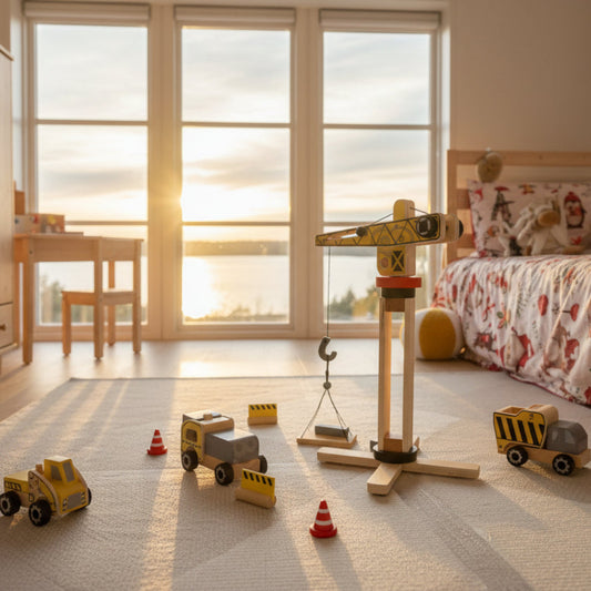 Leksaker Träleksak KRANEN – För små ingenjörer och stora byggprojekt