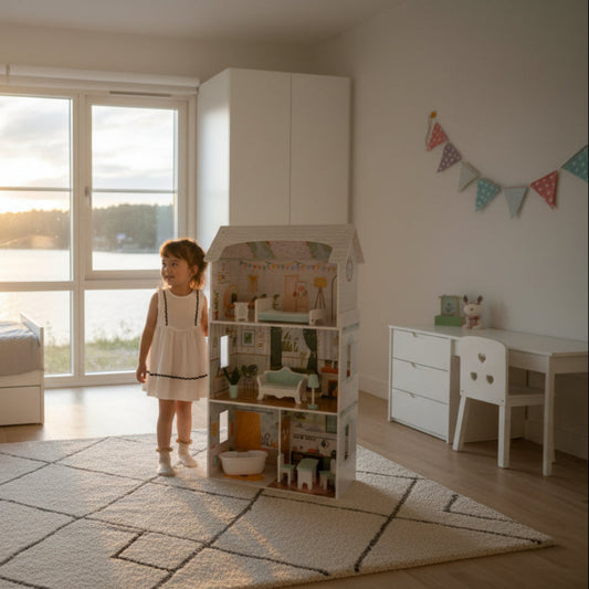 Dockhus Dockhus LUNA – Elegant trädockhus med stämningsfull LED-belysning