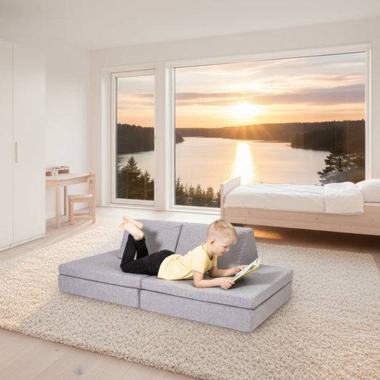 Soffa Aktivitetssoffa MJUK – Modulär barnsoffa och lekmatta i ett