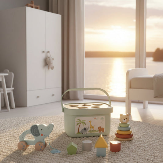 Leksaker Aktivitetslåda ÖVNING – Klassisk underhållning i naturmaterial