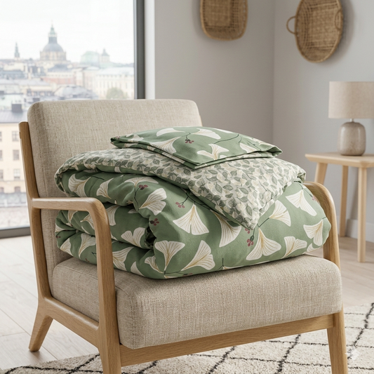 Påslakan Påslakan SÖMNIG - grönblommigt (220x240cm)