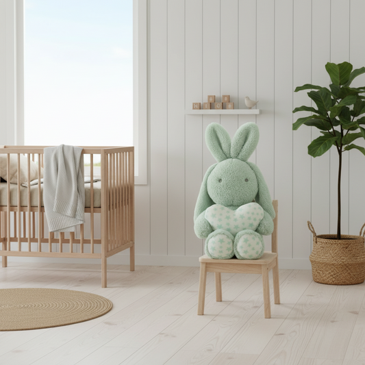 Babyfilt Presentset HJÄRTAT – mjuk filt och gosedjur i fint gåvoset