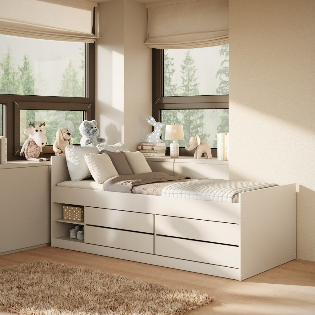 Säng Förvaringssäng LEJON – Smart och rymlig barnsäng i massivt trä (90 x 200 cm)