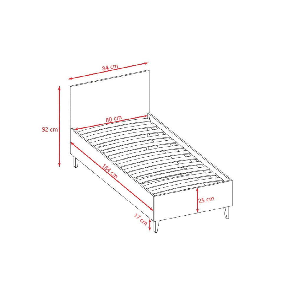 Säng Barnsäng vit KUBI – Skandinavisk design med ben i massiv ek (80 x 180 cm)