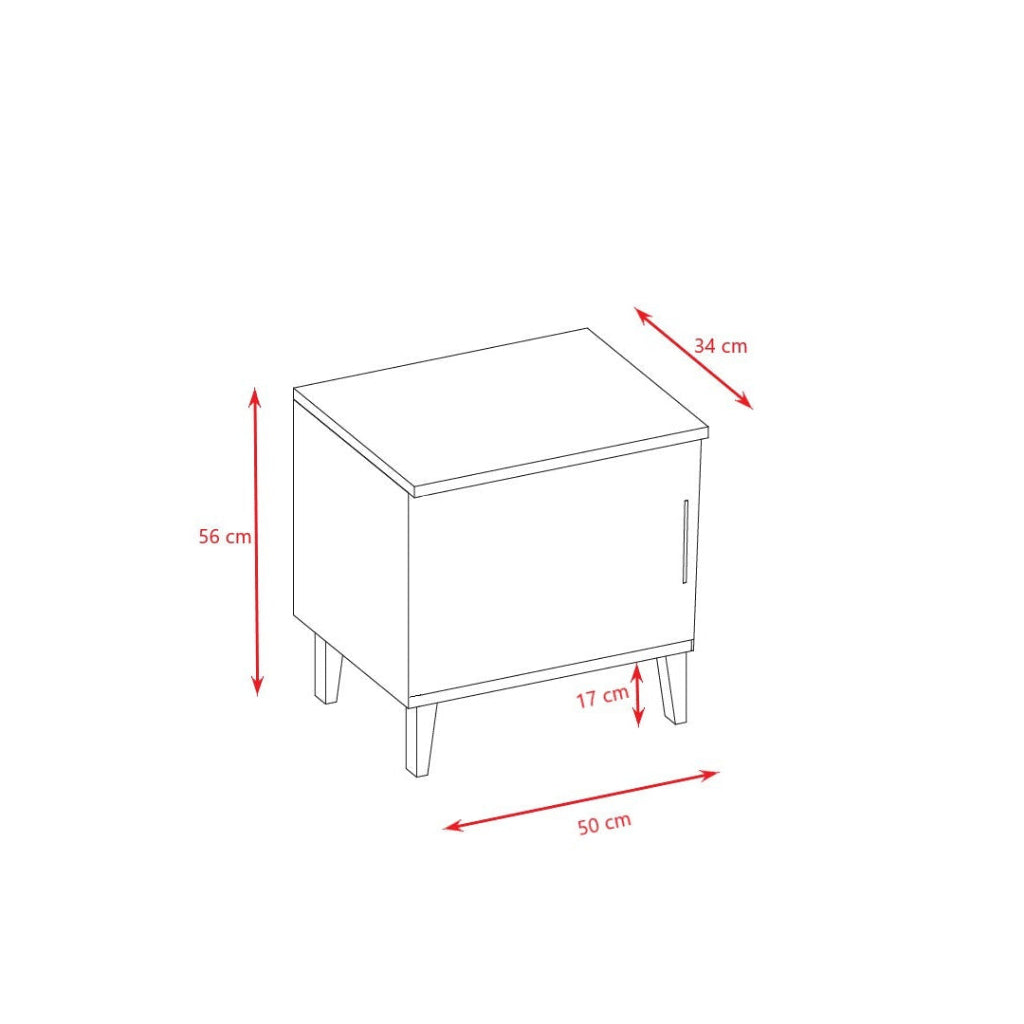 Sängbord Sängbord KUBI grå – Skandinavisk finess med detaljer i massiv ek