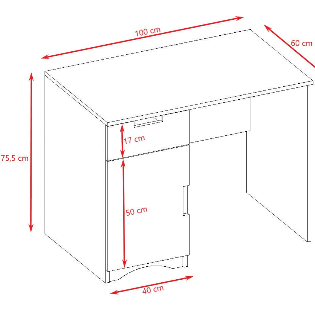 Skrivbord Skrivbord KLASSISK – Gedigen arbetsplats i massiv furu (76 x 100 cm)