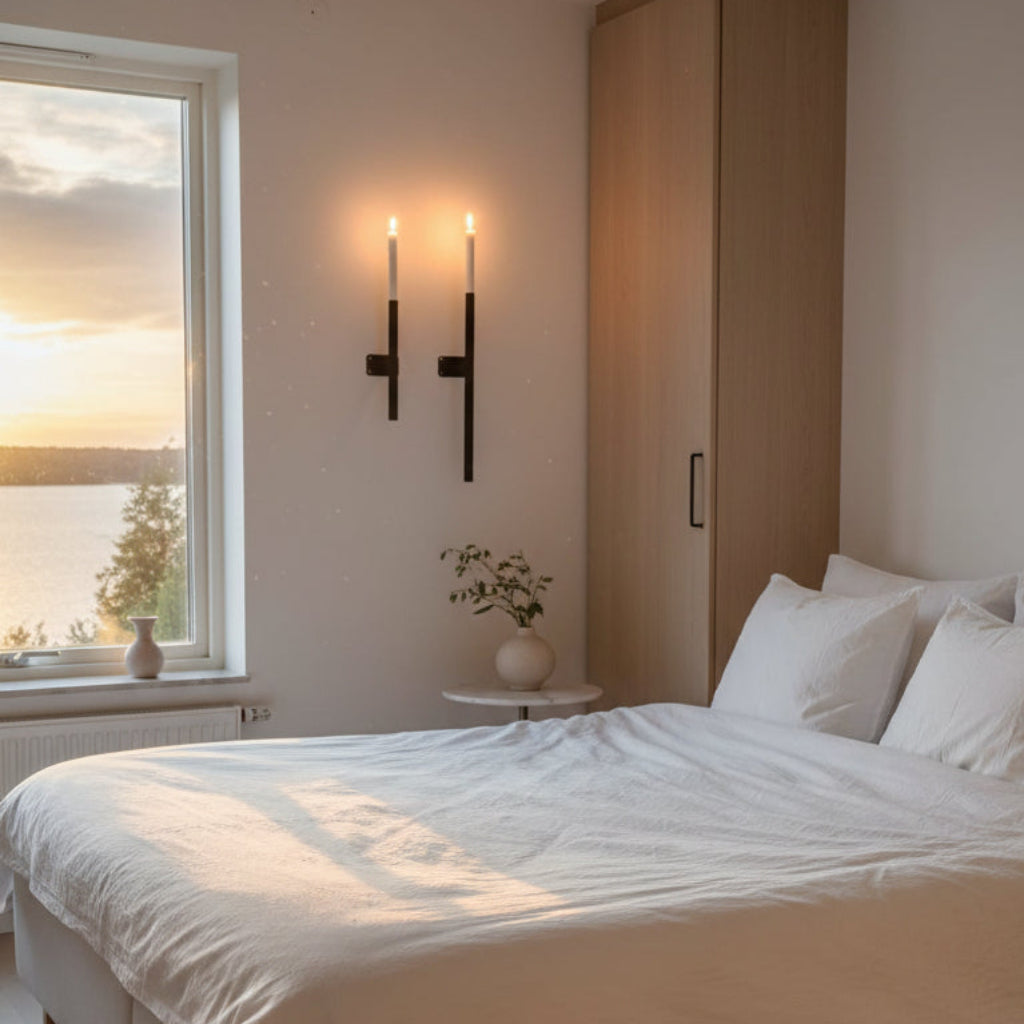 Ljusstake Väggljusstake INDUSTRI 50 CM – Elegant väggdekoration i svart metall