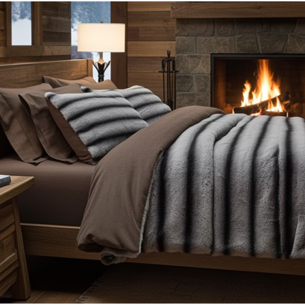 VINTERFÄLL Bäddset i fleece dubbelsäng