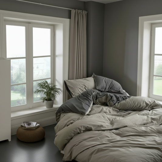 Bäddset Bäddset ZENTO 4 delar – Modern elegans i svart och grått (150x200cm)