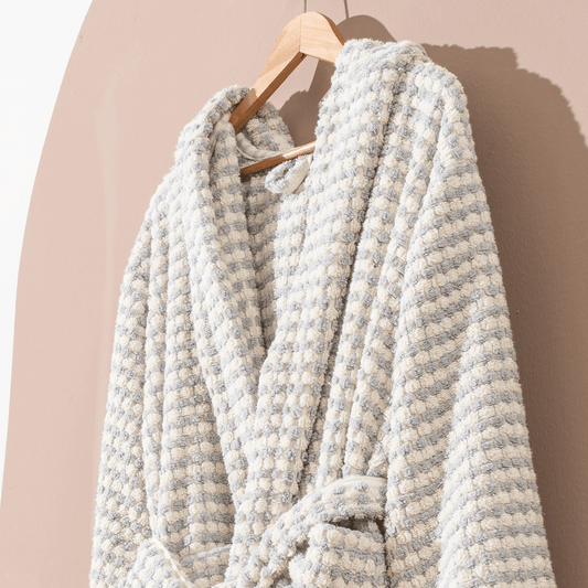 Grå morgonrock - Pom pom