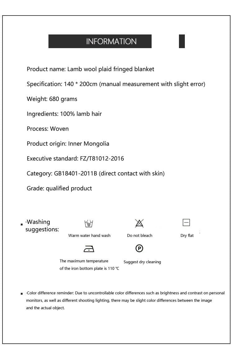 LAMMET - Filt i lammull