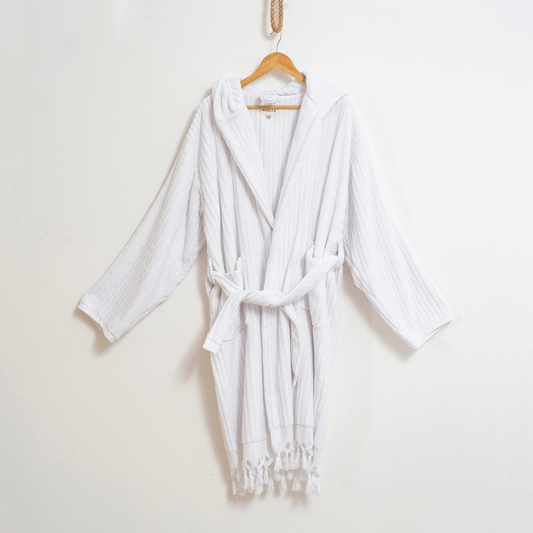 Lyxig morgonrock vit