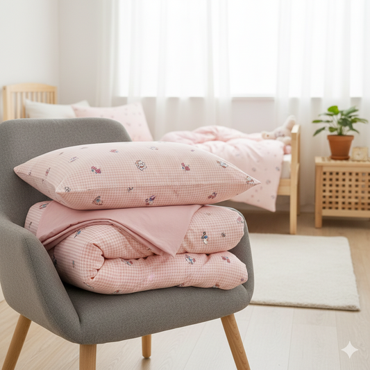 Bäddset Påslakanset FRIDA – Lekfull design med hästar (150x200cm)