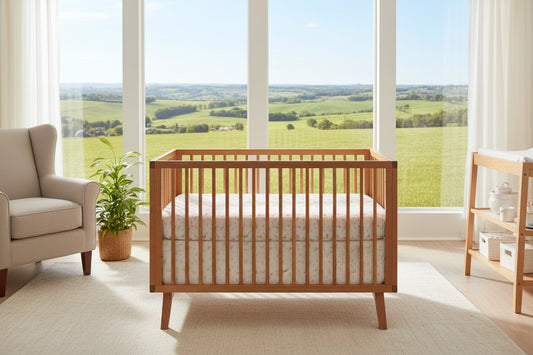 MINSTING - Formsytt lakan spjälsäng rödvit