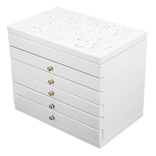 6 rekeszes ékszertartó, fehér-2