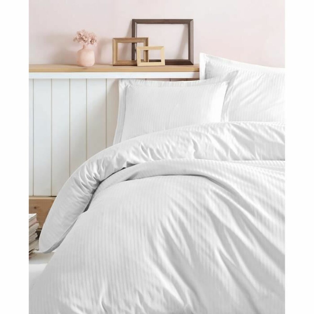 Duvet cover set White 220 x 240 cm-2