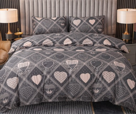 ANDORA Bäddset 3 delar - Hjärtan