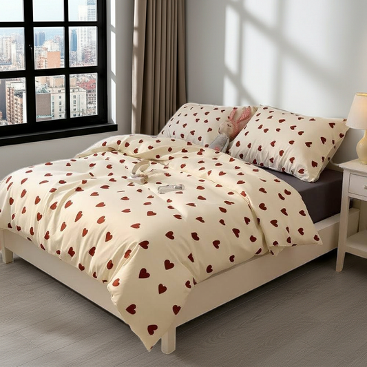 Bäddset Bäddset AMORI 4 delar – Elegant påslakanset för enkelsäng (150 x 200 cm)